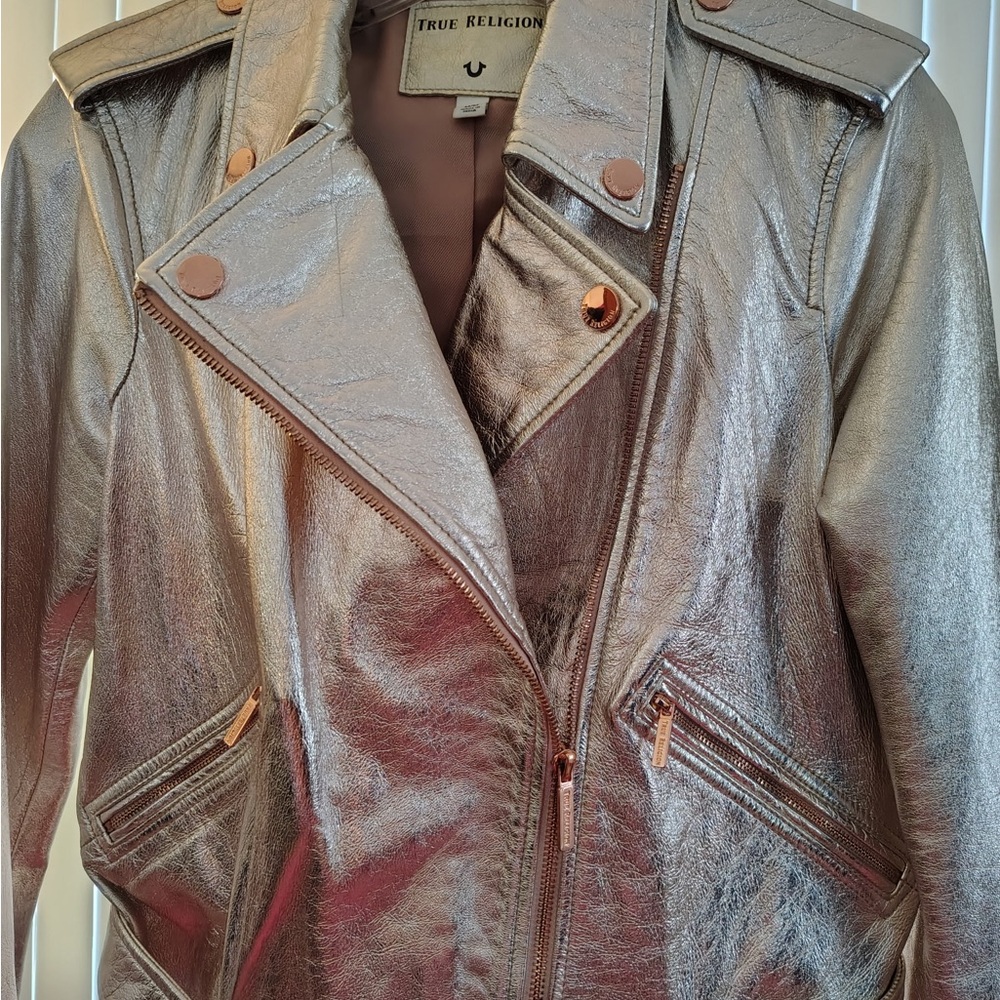 True Religion Rose Gold Metallic Women's Jacket